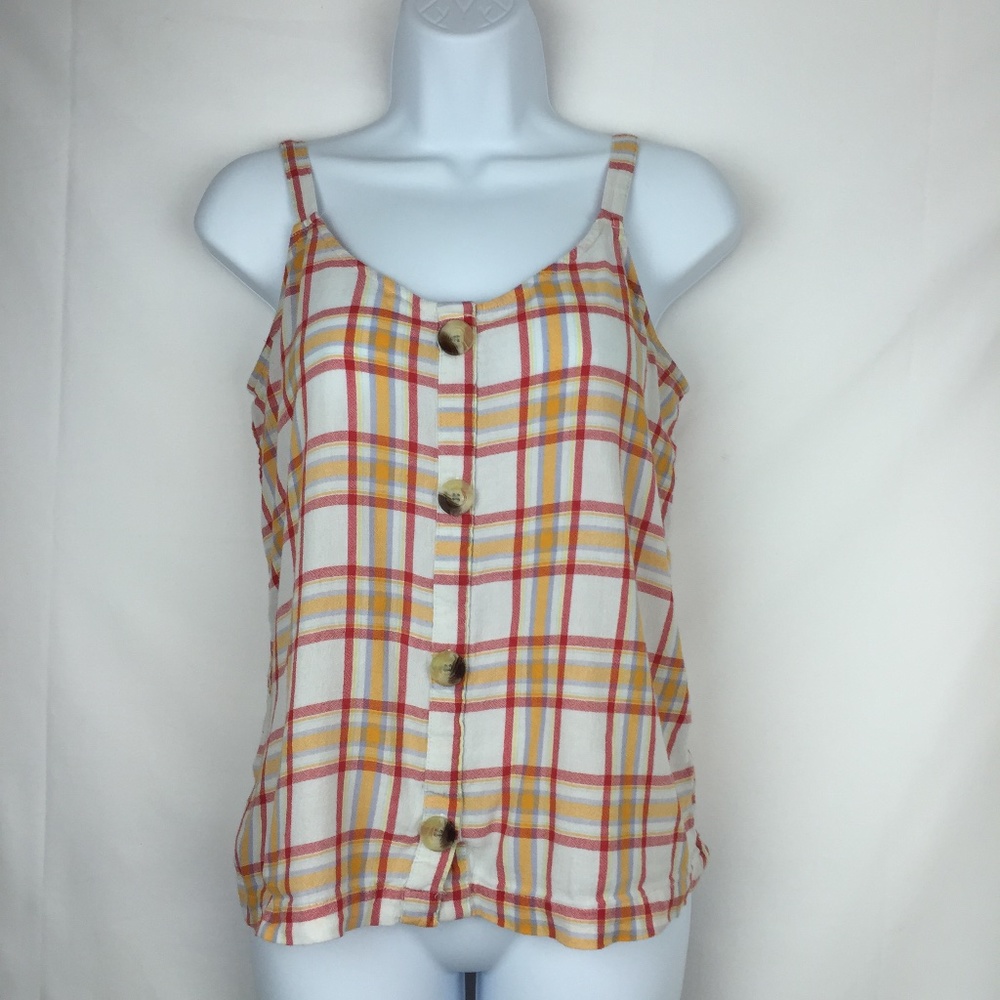 🇺🇸Arizona plaid button tank top size M